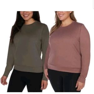 Lukka Lux 2-PACK Ladies Long Sleeve T-Shirt Wicking Relaxed,NWT XL
